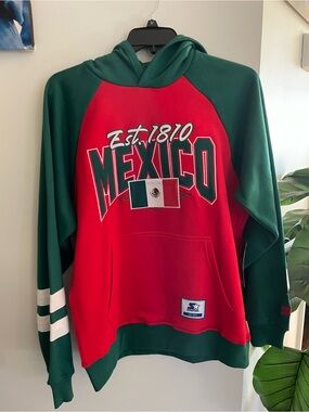 STARTER Red & Green Mexico Crewneck Hoodie